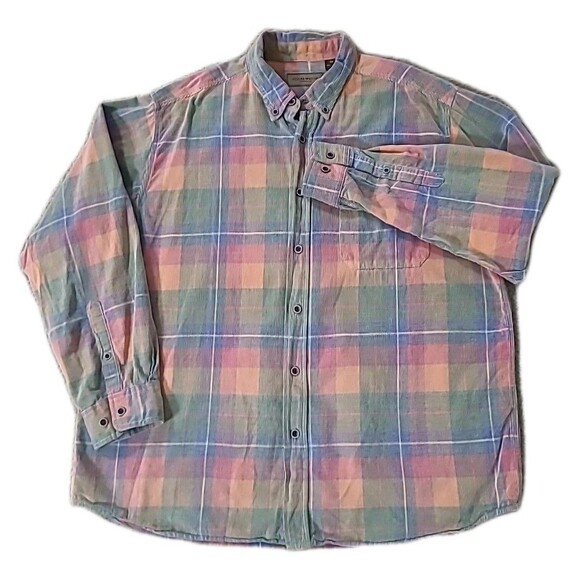 Clearwater Outfitters Corduroy Shirt Mens XXL Plaid Button Down Preppy Outdoors - Picture 2 of 13